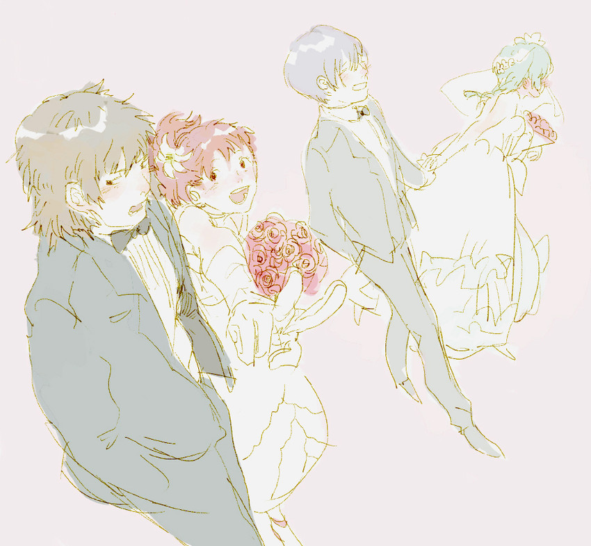 yuuki makoto, shiomi kotone, yamagishi fuuka, and aragaki shinjirou (persona and 3 more) drawn by amber389