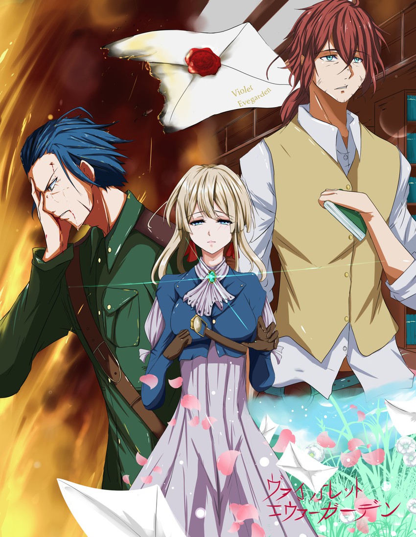 violet evergarden, gilbert bougainvillea, and claudia hodgins (violet evergarden) drawn by kowatsu_no_break