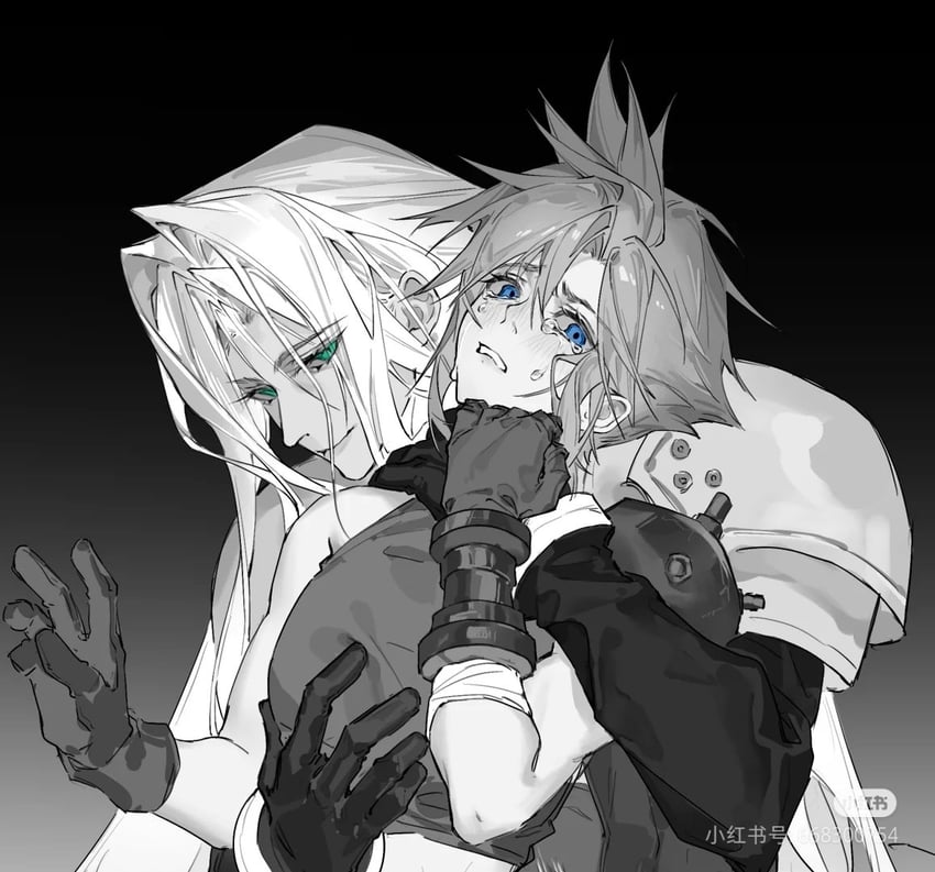 cloud strife and sephiroth (final fantasy and 1 more) drawn by sapulaisimie