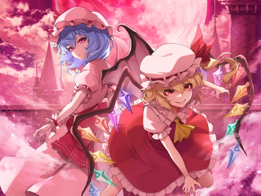 remilia scarlet and flandre scarlet (touhou) drawn by re_(re_09)