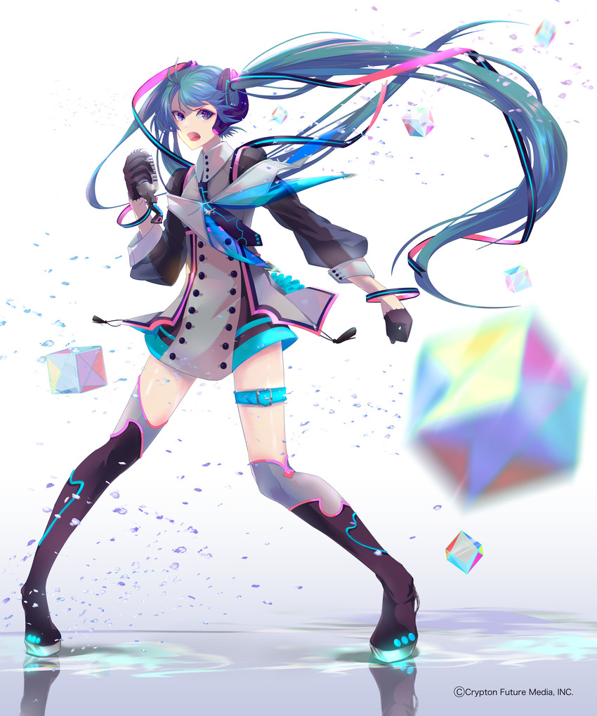hatsune miku and magical mirai miku (vocaloid and 2 more) drawn by hoshima