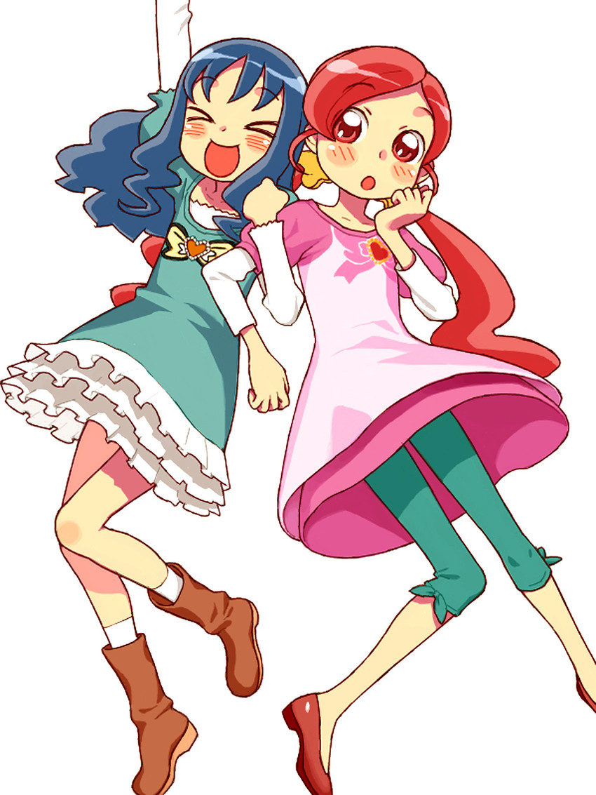 kurumi erika and hanasaki tsubomi (precure and 1 more) drawn by hijiri_rei