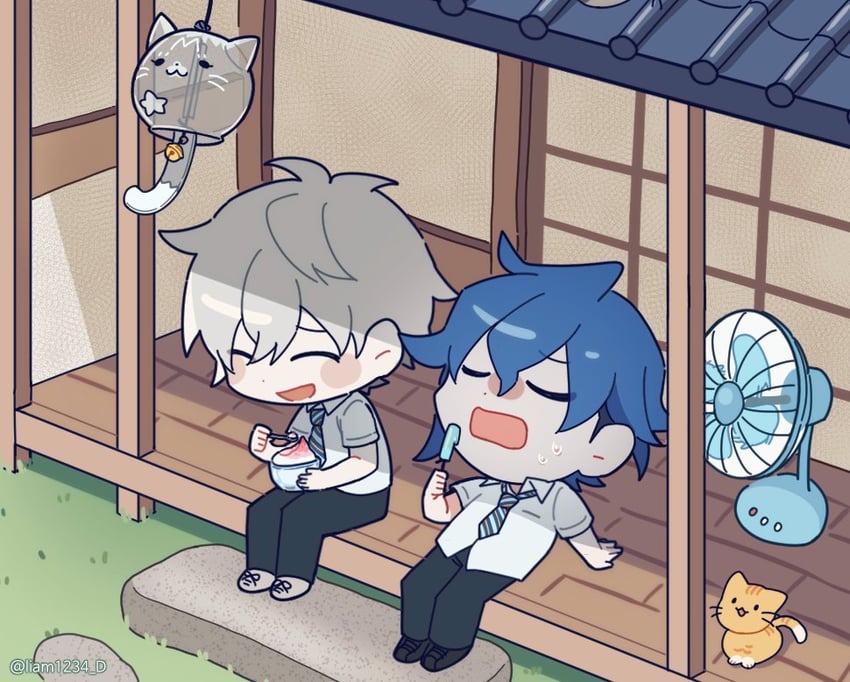 otori ojirou and aoyama kazuki (tribe nine) drawn by liam1234_d