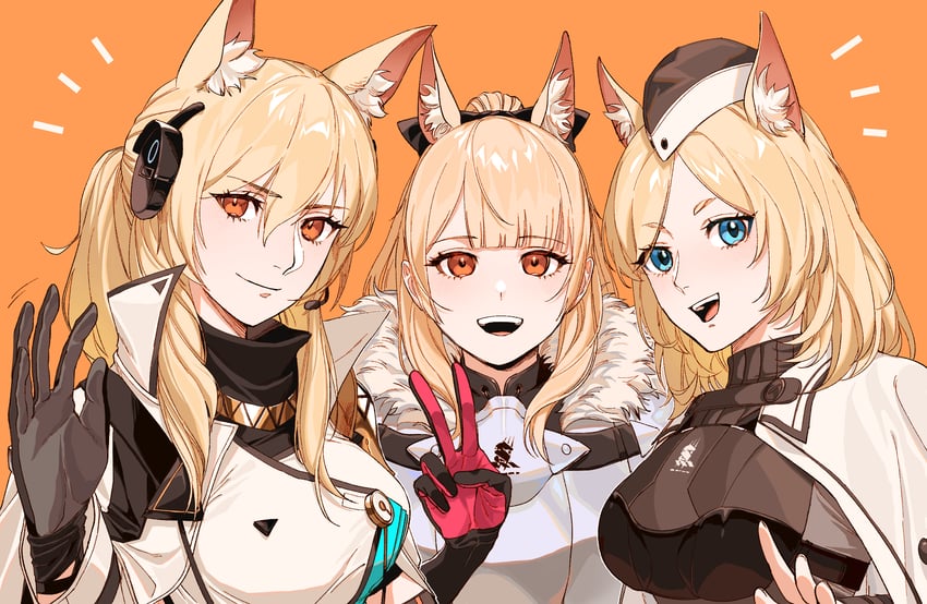 nearl, whislash, blemishine, and nearl the radiant knight (arknights) drawn by oxy_(ho2)
