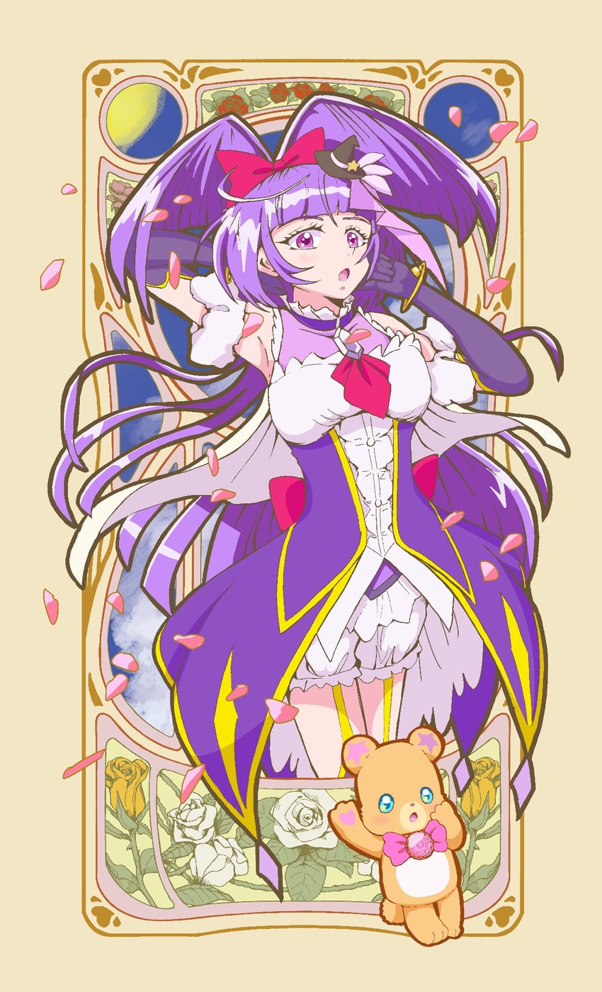 izayoi liko, cure magical, and mofurun (precure and 1 more) drawn by kagekaku