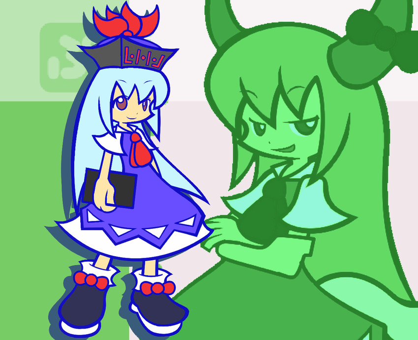 kamishirasawa keine and ex-keine (touhou and 2 more) drawn by y&k