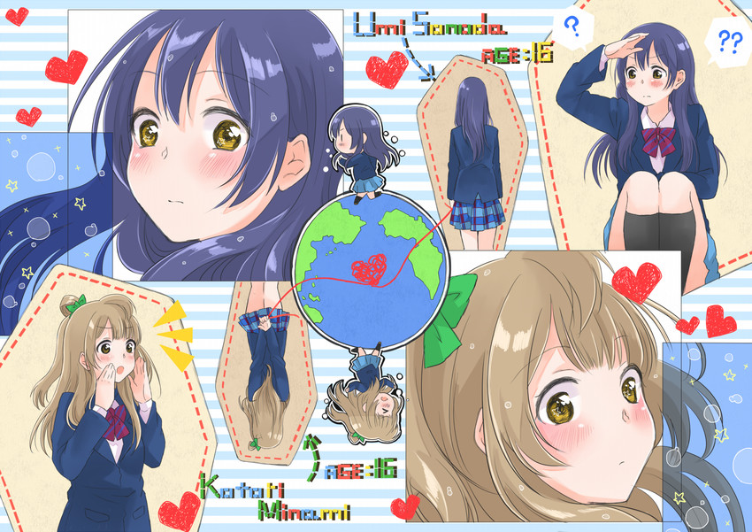 sonoda umi and minami kotori (love live! and 1 more) drawn by satsuma_age