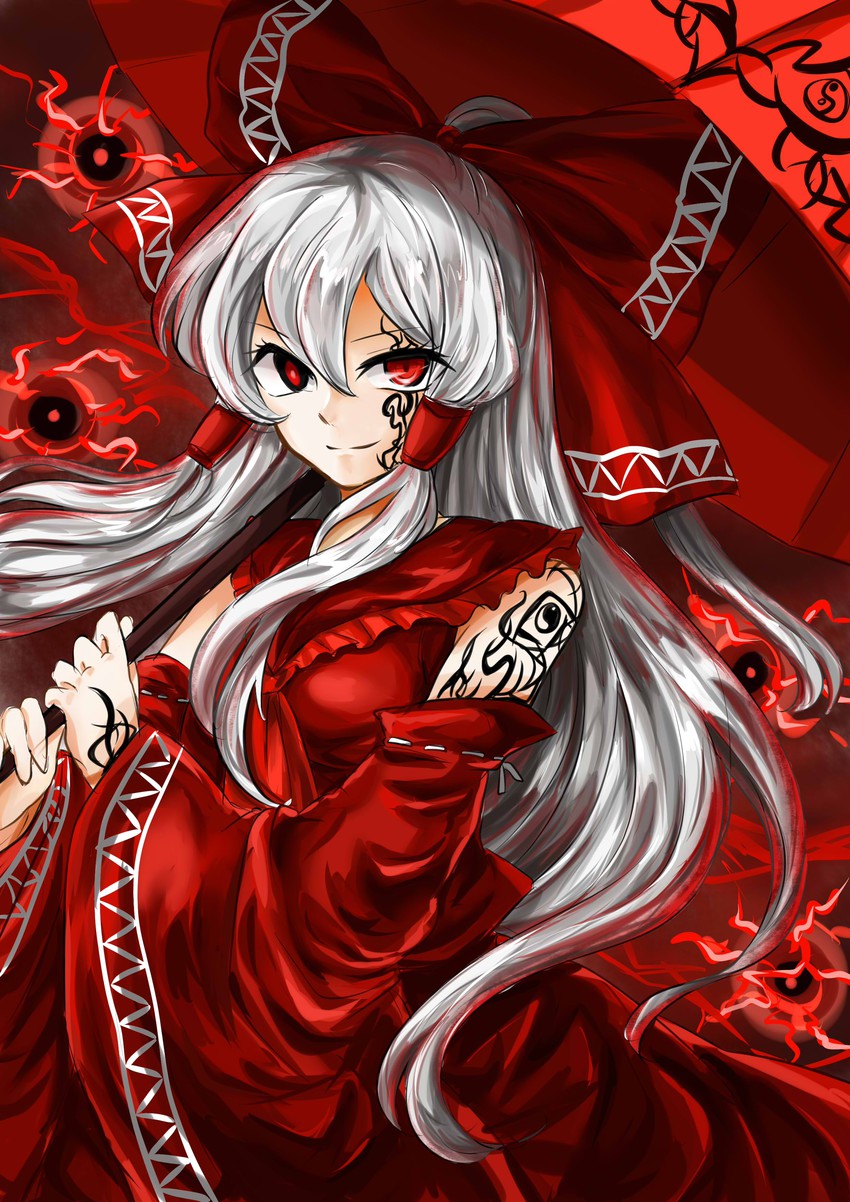 hakurei reimu and maga-reimu (touhou and 1 more) drawn by aluleilan