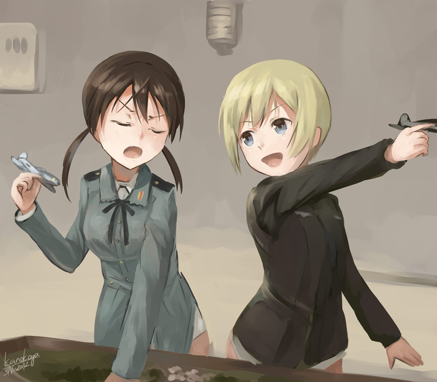 erica hartmann and gertrud barkhorn (world witches series and 1 more) drawn by kanokoga