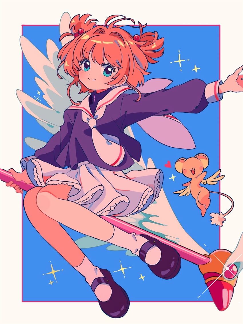 kinomoto sakura and kero (cardcaptor sakura) drawn by sanamaru_(sana79261827)