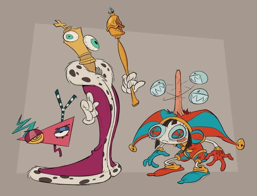 pomni, kinger, zooble, and bubble (the amazing digital circus and 1 more) drawn by raniery_oliveira