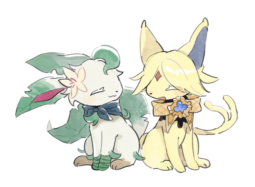 espeon, leafeon, pure vanilla cookie, and white lily cookie (pokemon and 2 more) drawn by tutai