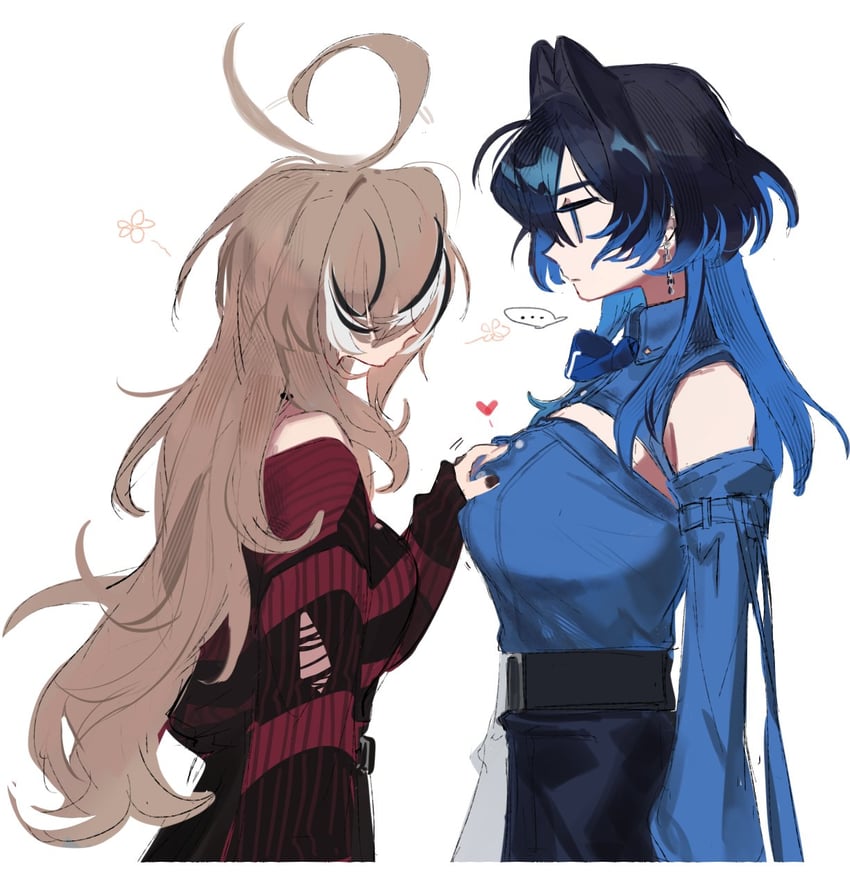 ouro kronii and nanashi mumei (hololive and 1 more) drawn by eus_ing