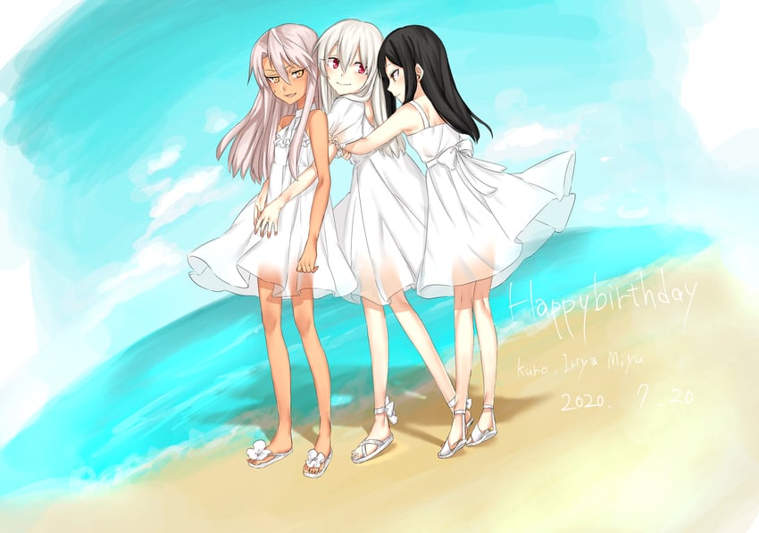 illyasviel von einzbern, chloe von einzbern, and miyu edelfelt (fate and 1 more) drawn by ameman