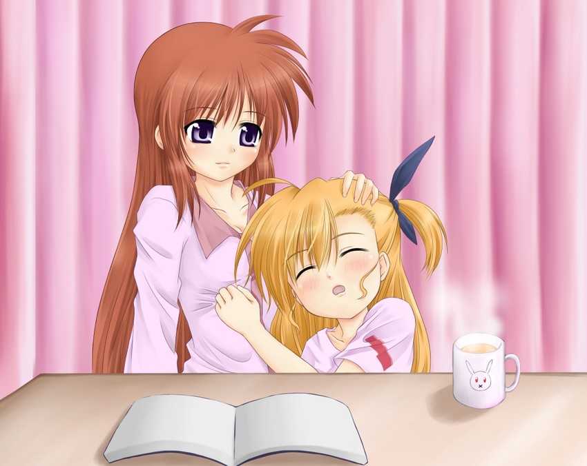 takamachi nanoha and vivio (lyrical nanoha and 1 more) drawn by tadokoro_teppei