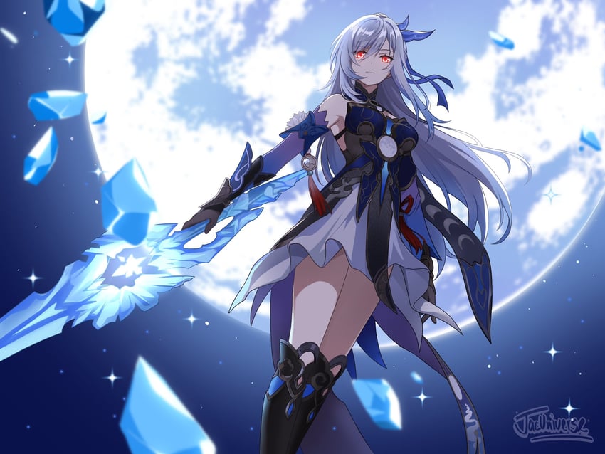 jingliu (honkai and 1 more) drawn by jacinth_peters