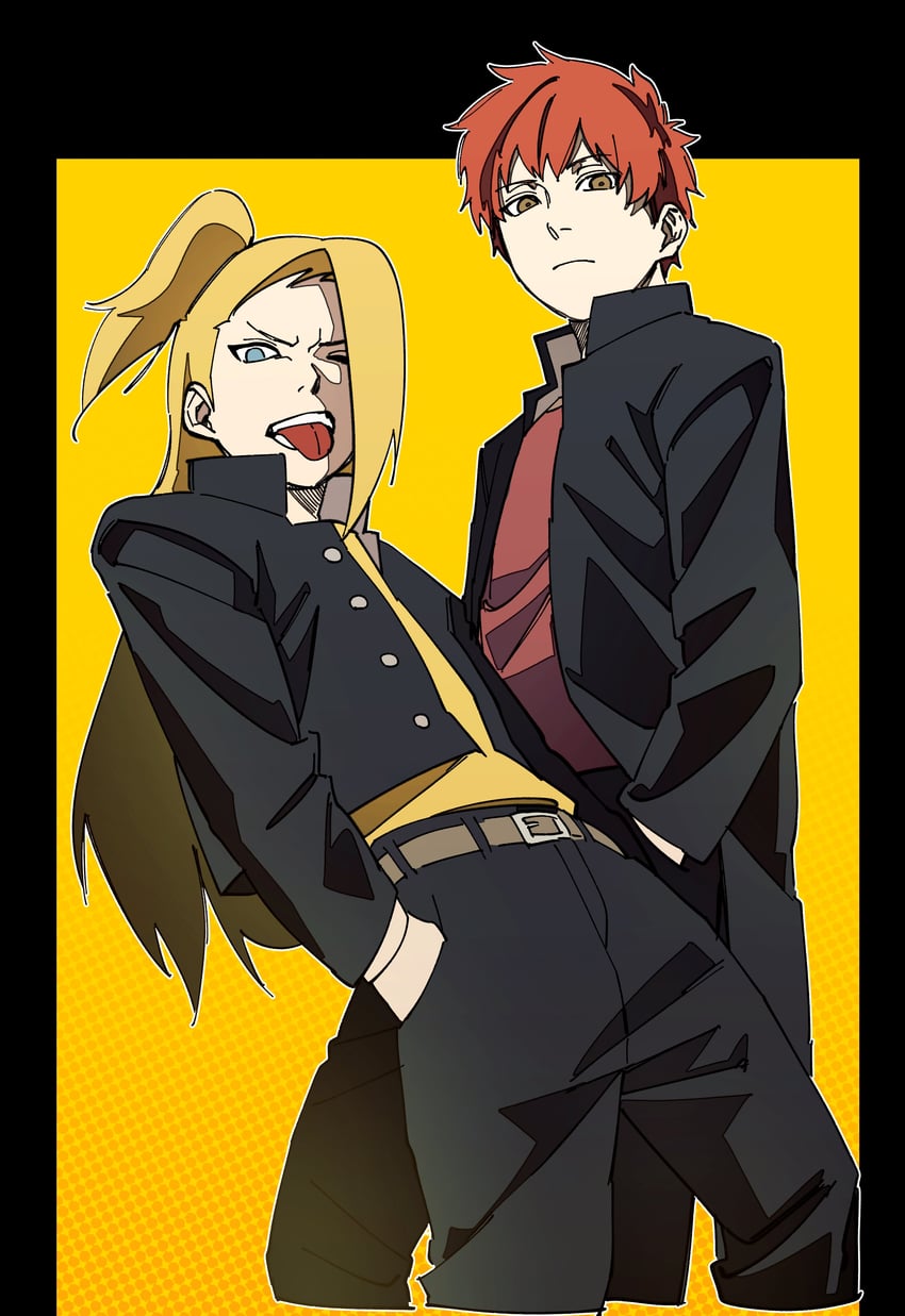 deidara and sasori (naruto and 1 more) drawn by pnpk_1013