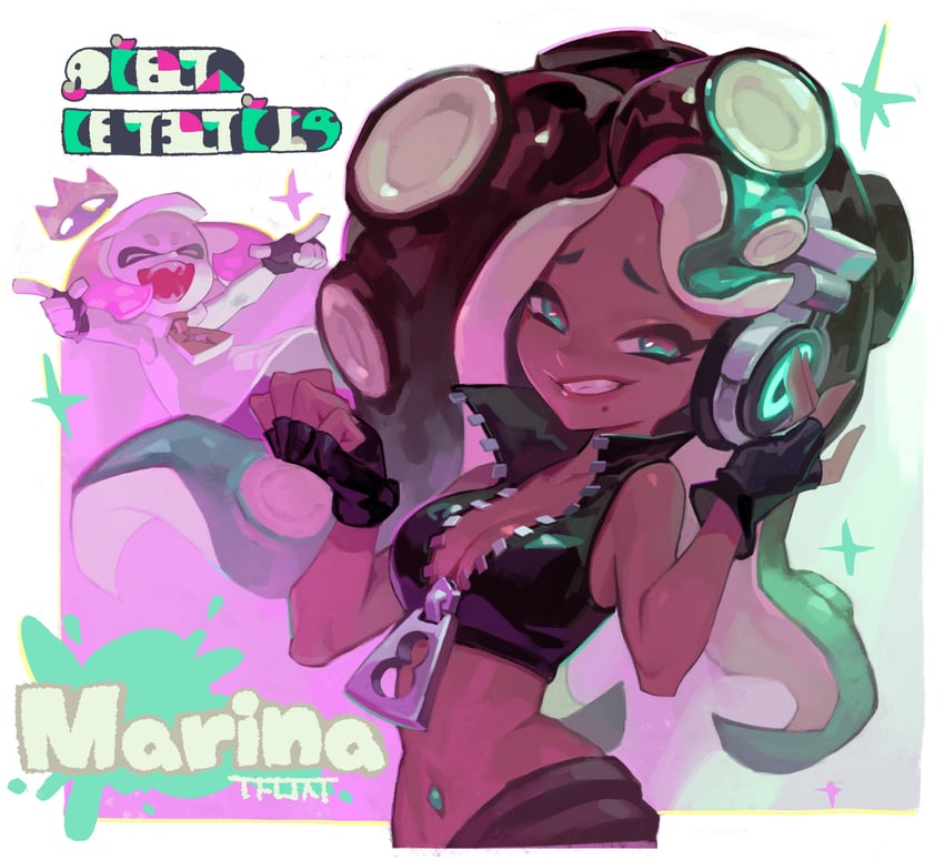 marina and pearl (splatoon and 1 more) drawn by gamza