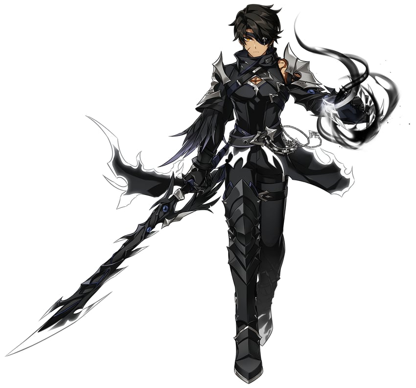 raven cronwell and mutant reaper (elsword) drawn by hwansang