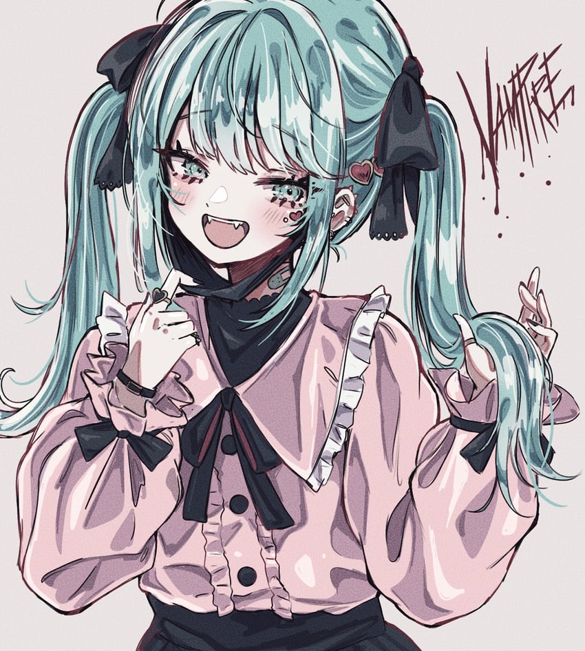 hatsune miku (vocaloid and 1 more) drawn by usa_(usagi_minku)