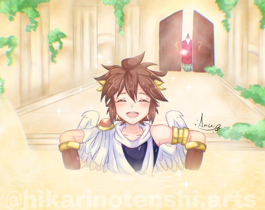 pit and hewdraw (kid icarus and 1 more) drawn by hikarinotenshi.arts