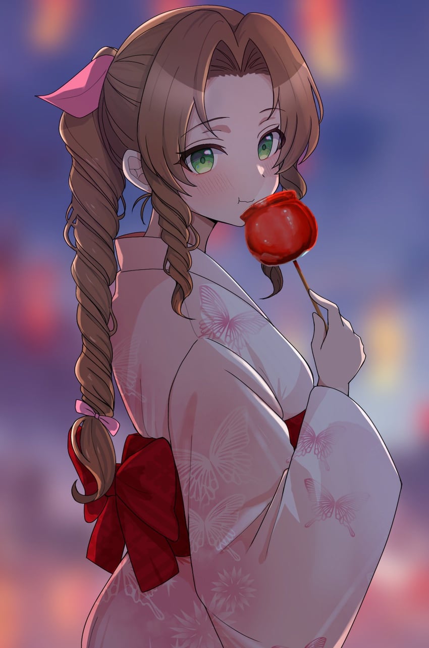 aerith gainsborough (final fantasy and 1 more) drawn by yuno_ff