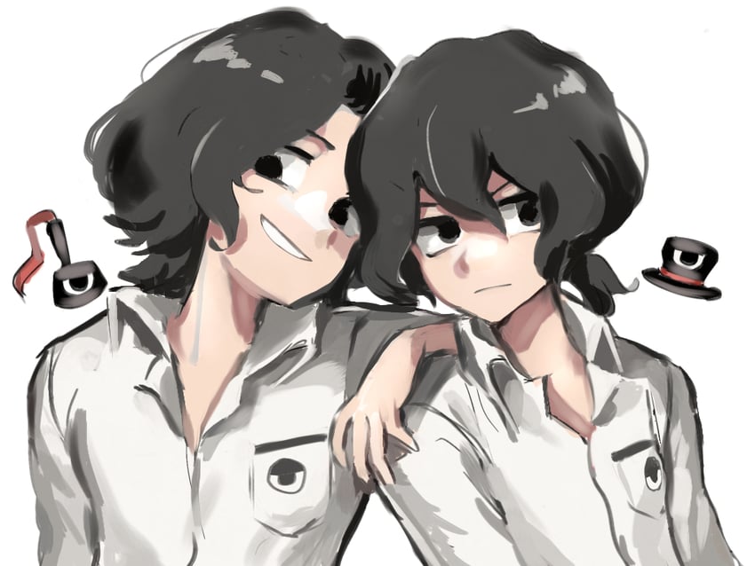 enraku tsubakura and senri tsurubami (len'en) drawn by hemo_(hemoroda)