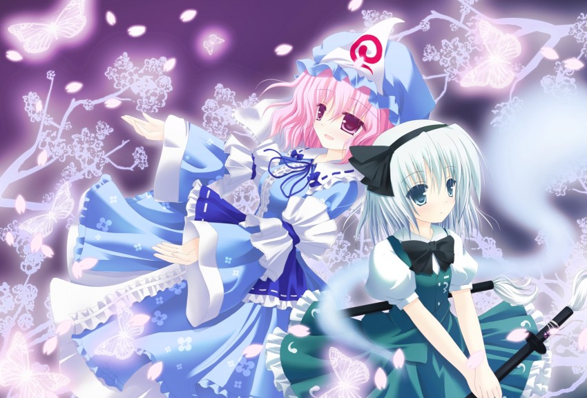 konpaku youmu and saigyouji yuyuko (touhou) drawn by shimotsuki_keisuke