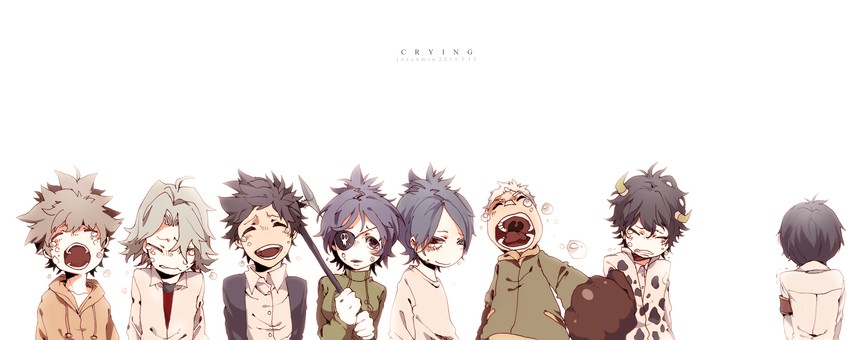 chrome dokuro, sawada tsunayoshi, rokudou mukuro, hibari kyouya, gokudera hayato, and 3 more (katekyo hitman reborn!) drawn by wavesheep