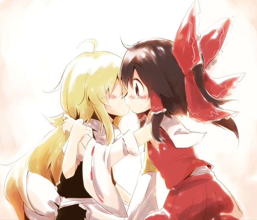 hakurei reimu and kirisame marisa (touhou) drawn by ayakashi_(monkeypanch)