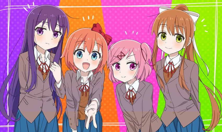 monika, natsuki, yuri, and sayori (bocchi the rock! and 1 more) drawn by kinou_natu