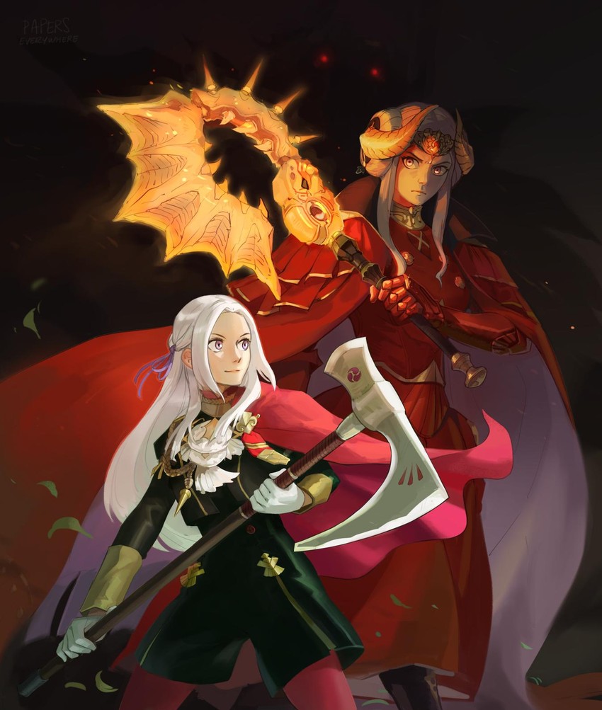 edelgard von hresvelg (fire emblem and 1 more) drawn by papers_ev