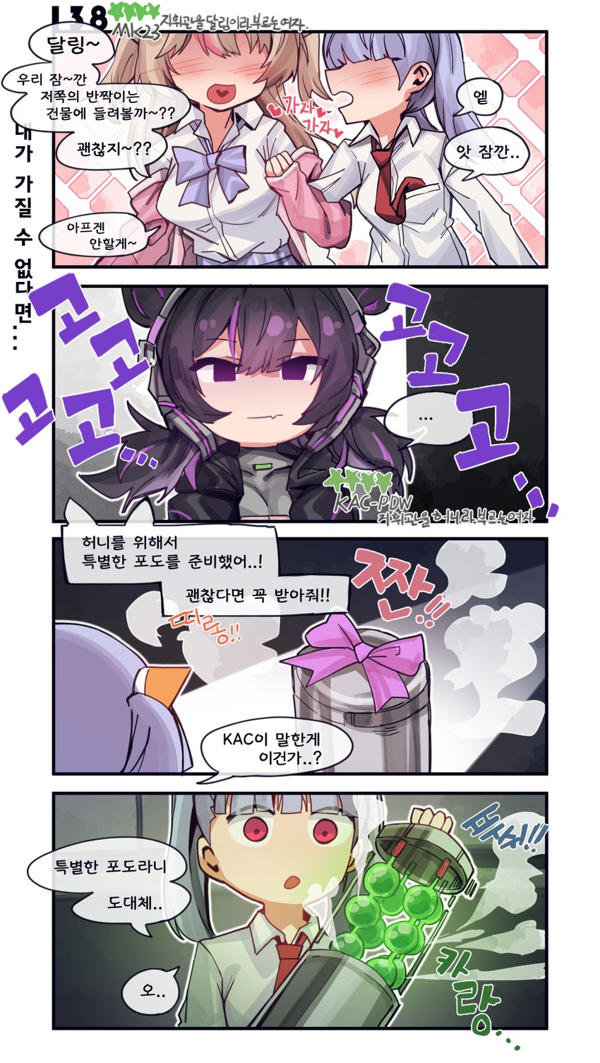 female commander, mk23, and kac-pdw (girls' frontline and 1 more) drawn by aningay
