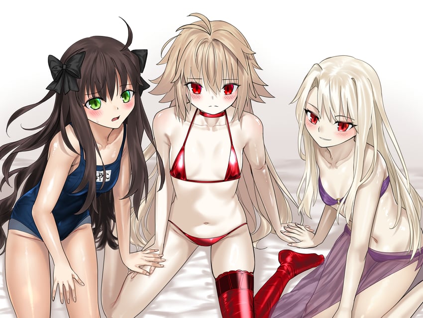 illyasviel von einzbern, arcueid brunestud, arima miyako, and eco-arc (fate and 3 more) drawn by blue_notuki