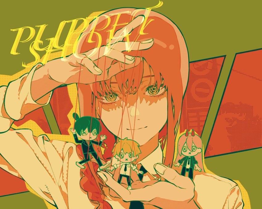 makima, power, denji, and hayakawa aki (chainsaw man) drawn by tuzaixia