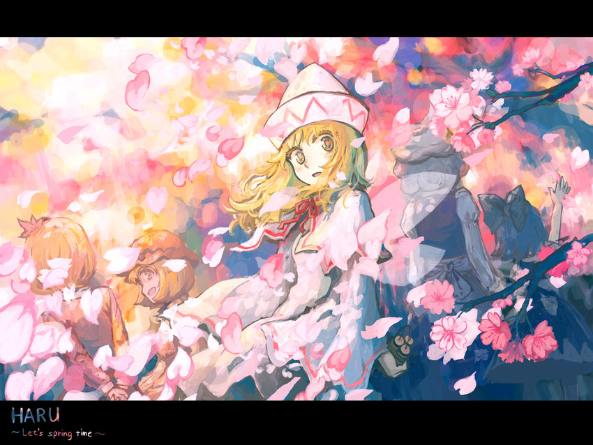 cirno, aki minoriko, aki shizuha, letty whiterock, and lily white (touhou) drawn by hatoya_hato