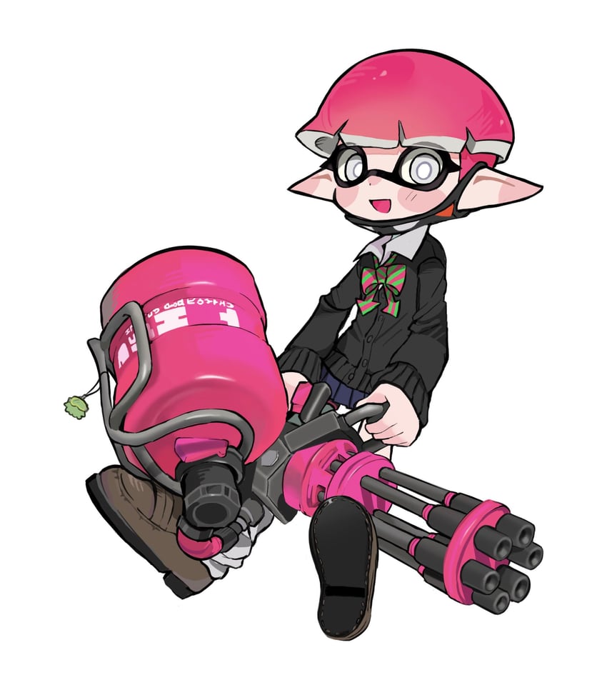 inkling player character and inkling girl (splatoon and 1 more) drawn by yabi_(akfkzkcl)