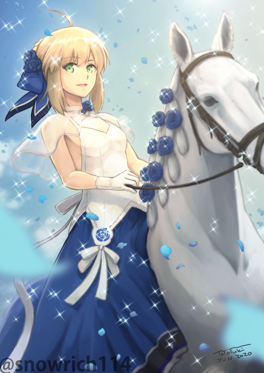 artoria pendragon and saber (fate and 1 more) drawn by iida_toyoyuki