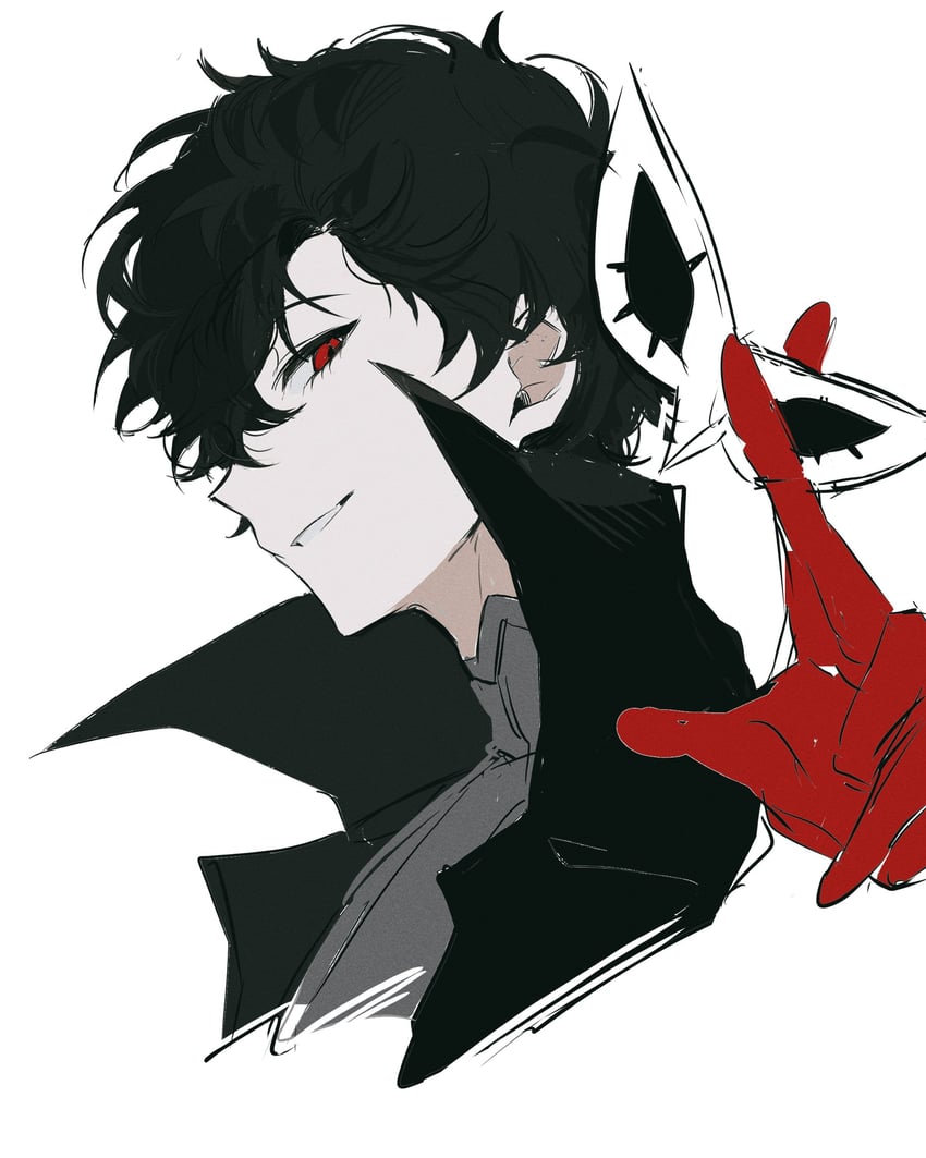 amamiya ren and joker (persona and 1 more) drawn by mnce_o