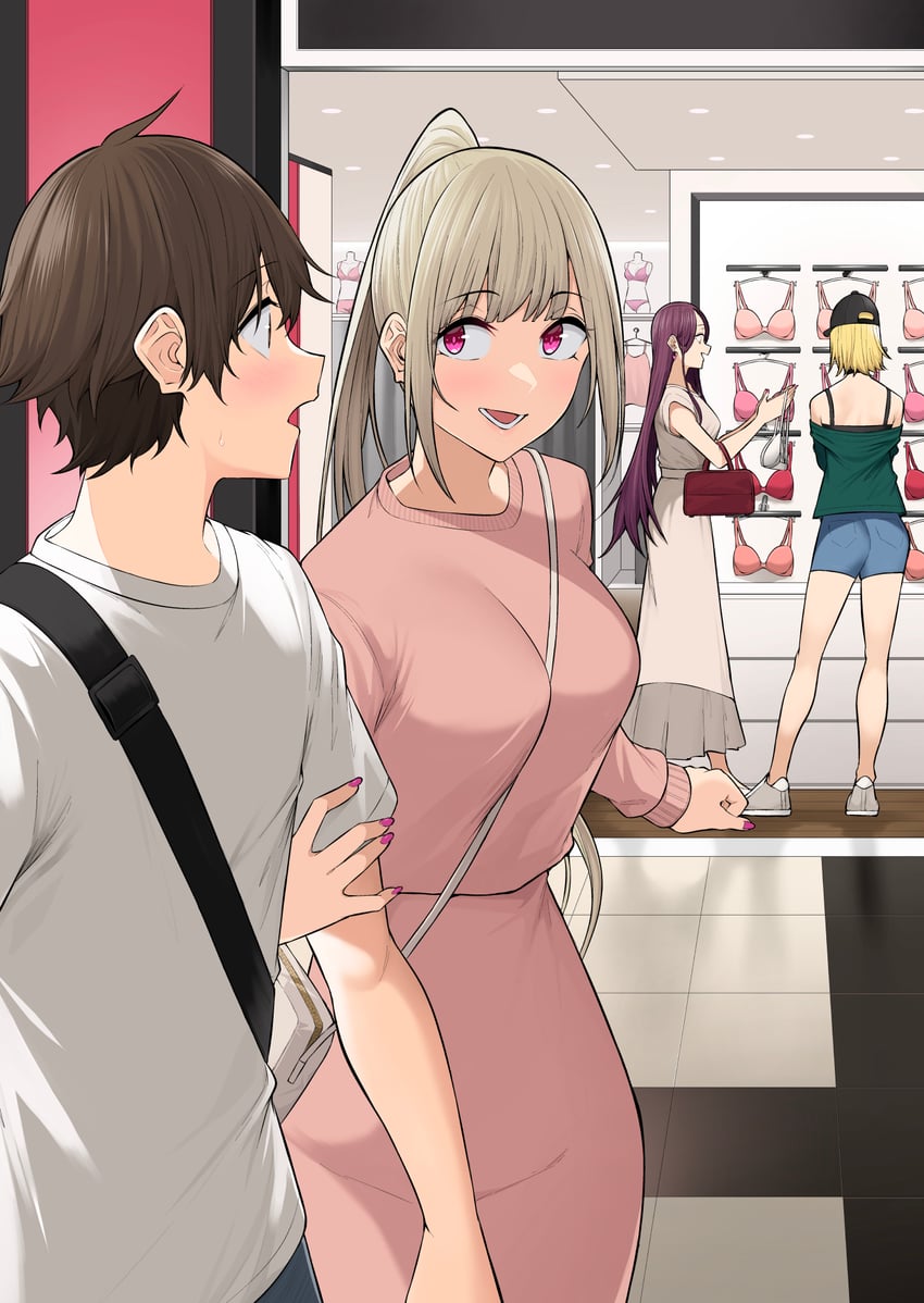 imaizumi, sasaki yukina, kurumizaka ruri, and hamazaki reina (imaizumin-chi wa douyara gal no tamariba ni natteru rashii) drawn by nori_gorou