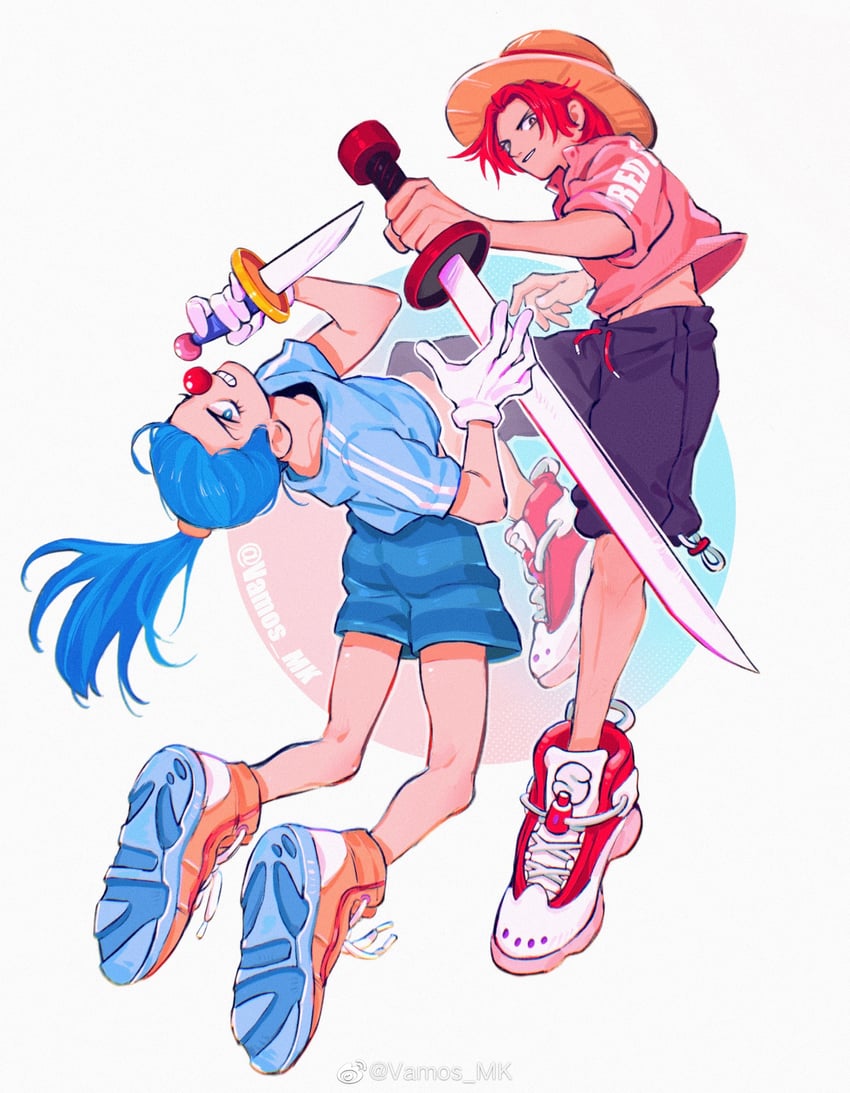 shanks and buggy the clown (one piece) drawn by vamos_mk