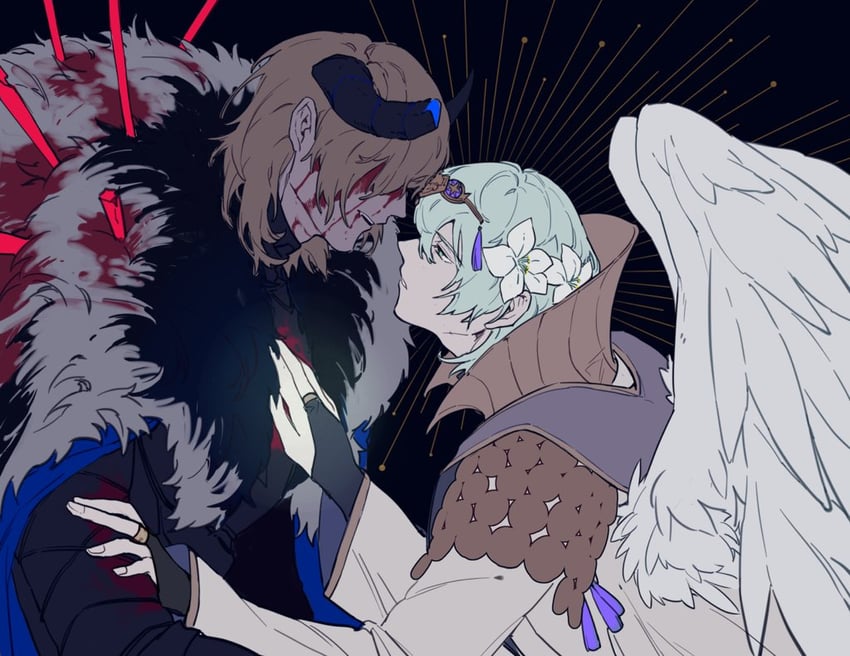dimitri alexandre blaiddyd and male byleth (fire emblem and 1 more) drawn by banana69281