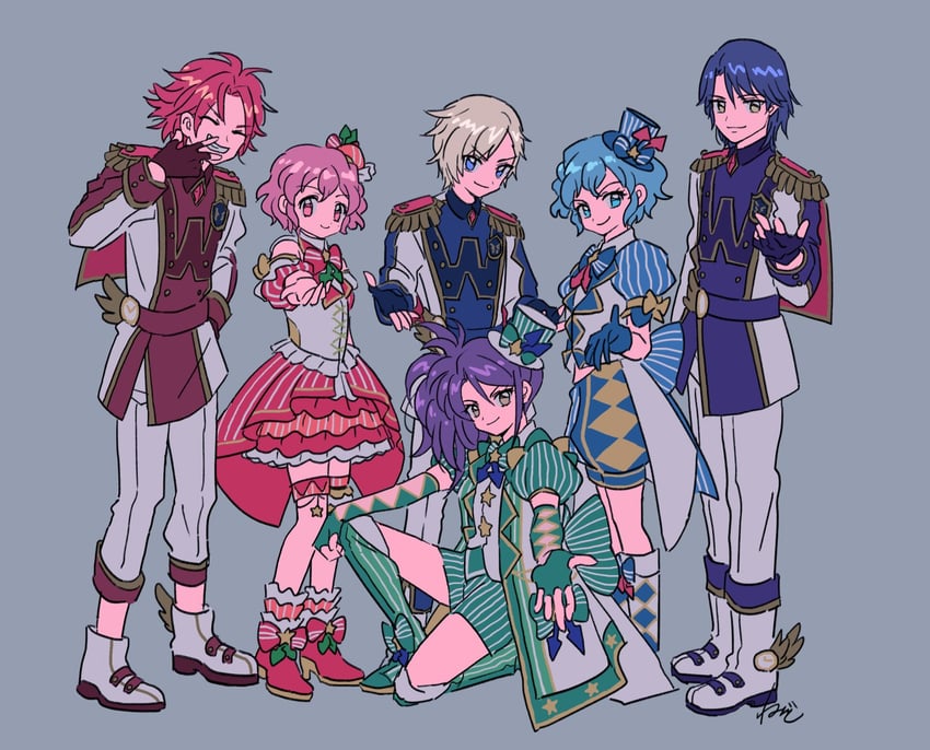 reona west, dorothy west, toudou shion, yumekawa shogo, takase koyoi, and 1 more (pretty series and 2 more) drawn by rituyama1