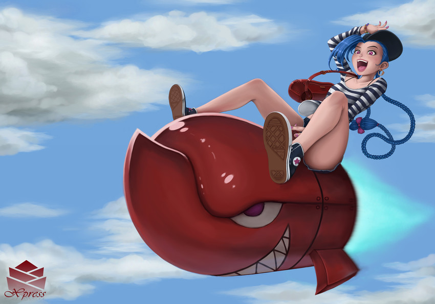 jinx (league of legends) drawn by philip_maslennikov