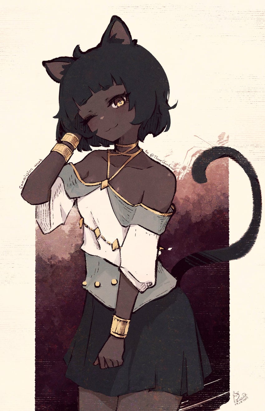 asha the shopkeeper cat (rabbit and steel) drawn by rnna