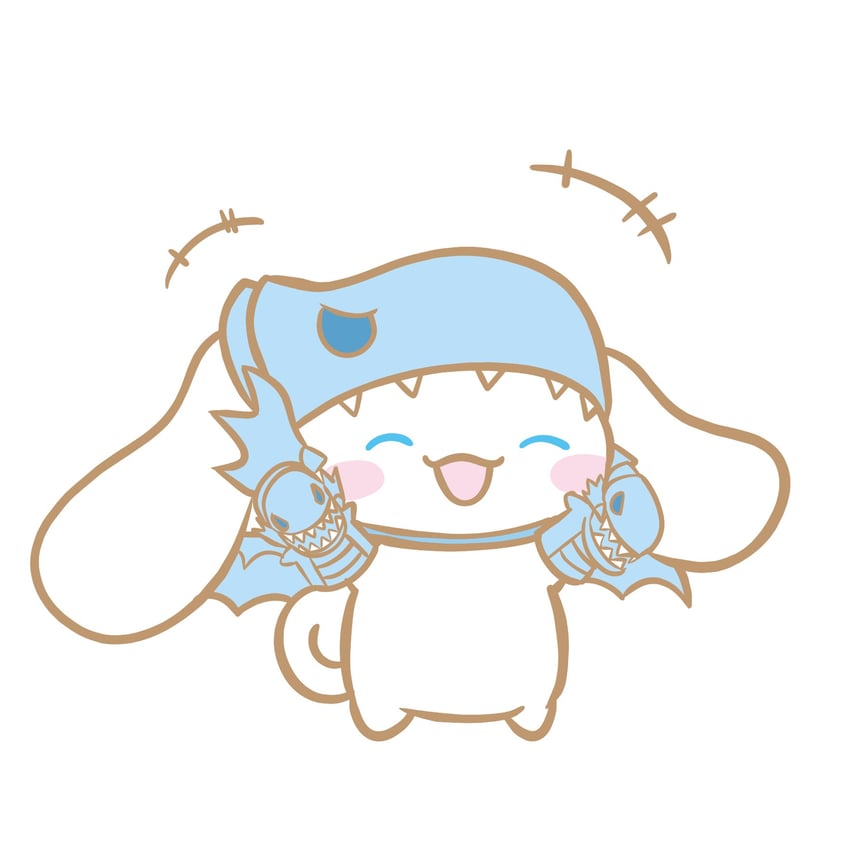 cinnamoroll and blue-eyes ultimate dragon (yu-gi-oh! and 2 more) drawn by go_madare