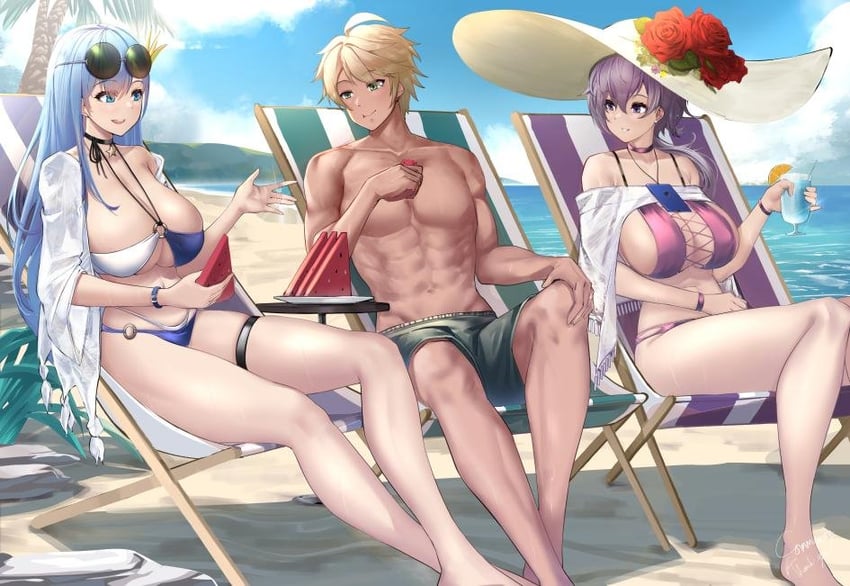 reno and ticonderoga (azur lane) drawn by irkawaza