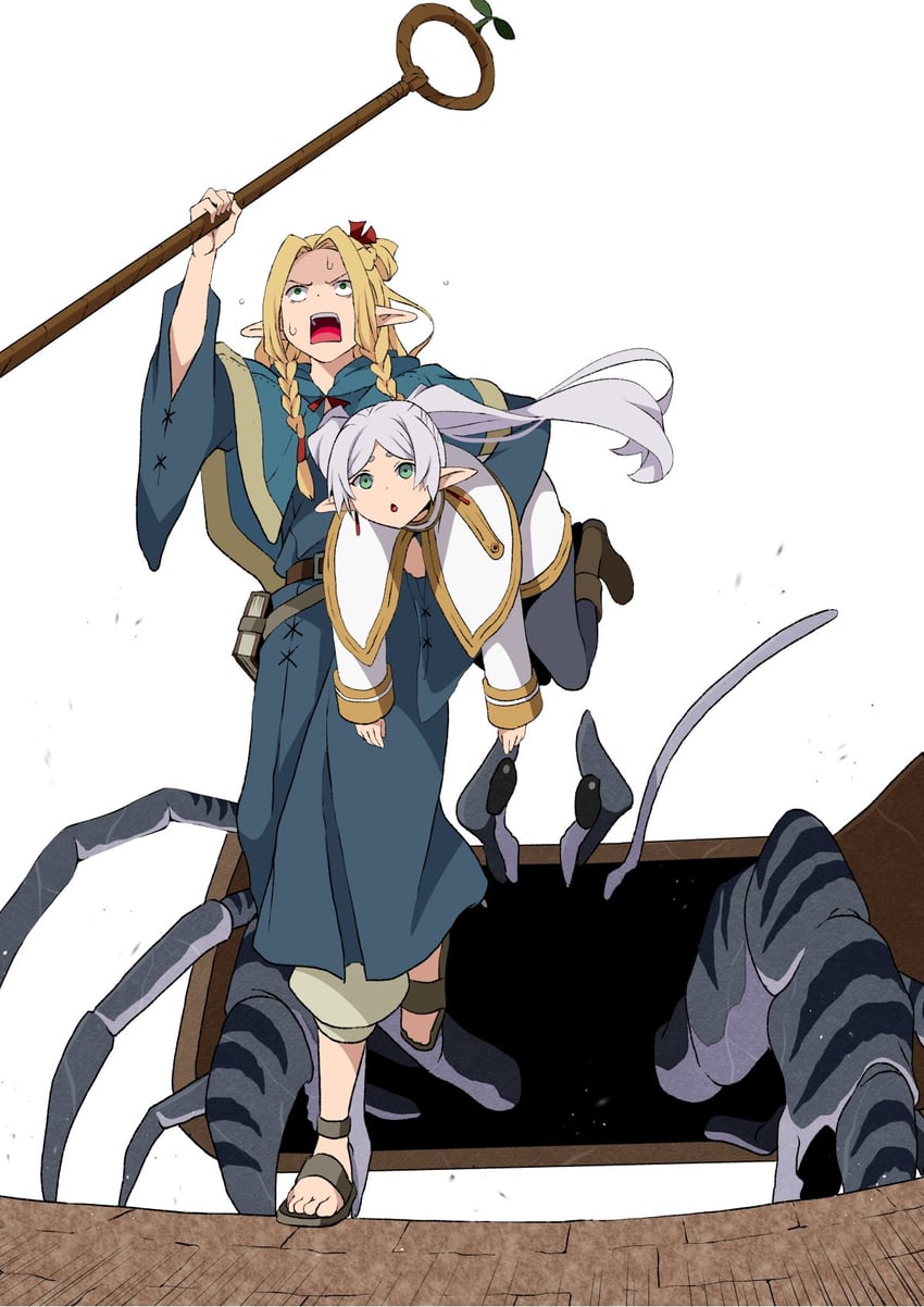 frieren and marcille donato (sousou no frieren and 1 more) drawn by yasehattagi