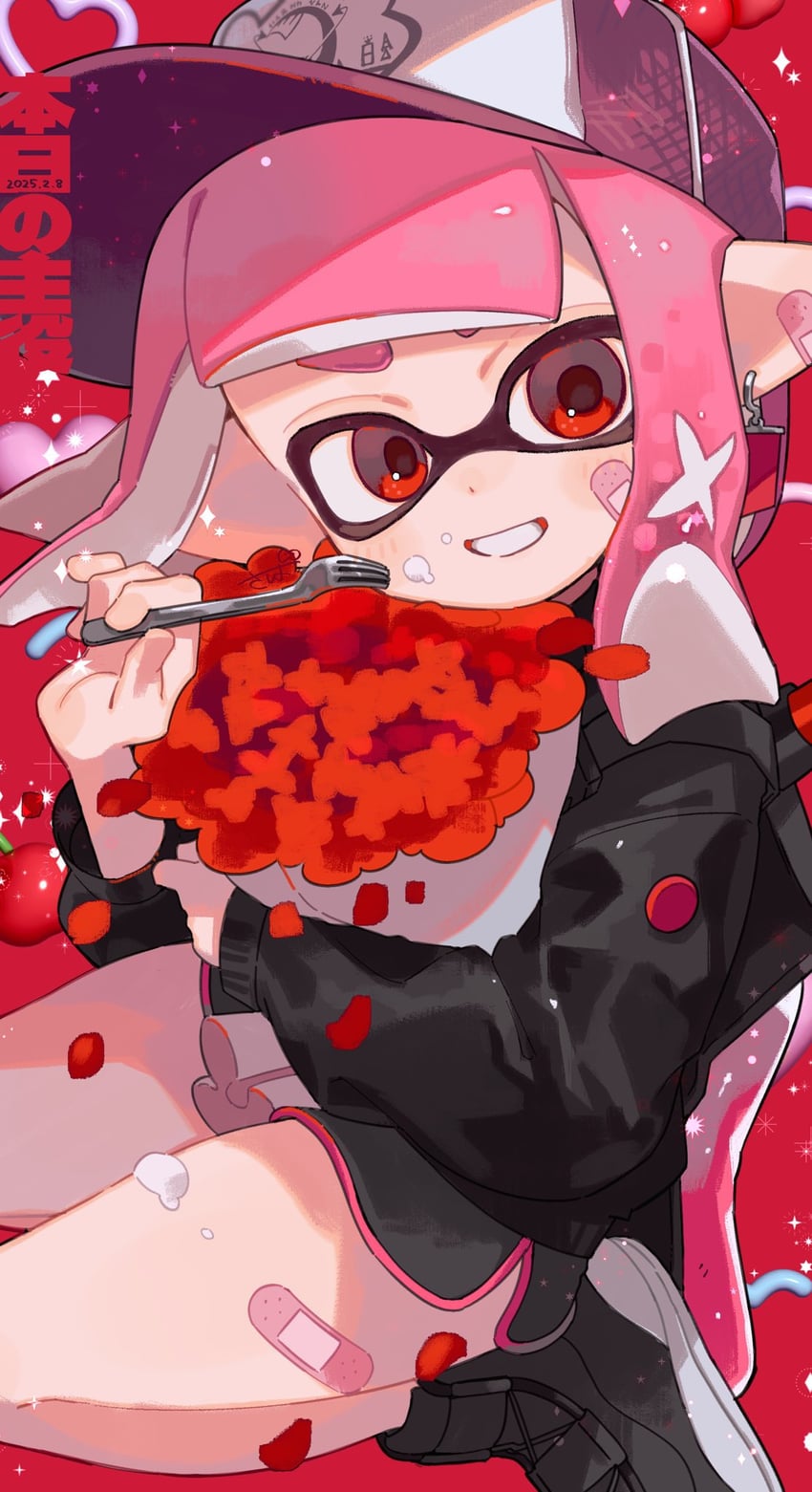 inkling player character and inkling girl (splatoon and 1 more) drawn by sabata_saba