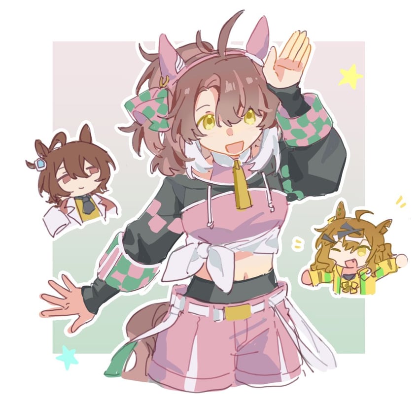 agnes tachyon, jungle pocket, and dantsu flame (umamusume) drawn by heichicc47